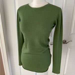 120% LINO NATURAL LUXURY CASHMERE SWEATER - SAGE GREEN. Size M. MSRP $495